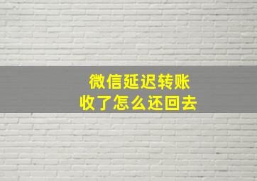 微信延迟转账收了怎么还回去