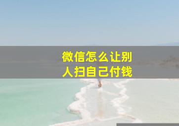 微信怎么让别人扫自己付钱