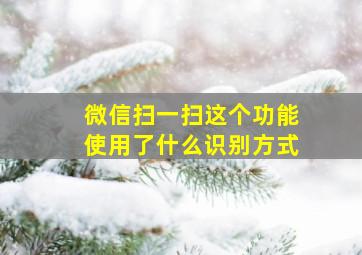 微信扫一扫这个功能使用了什么识别方式