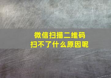 微信扫描二维码扫不了什么原因呢