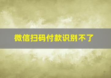 微信扫码付款识别不了