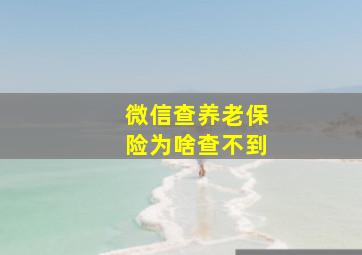 微信查养老保险为啥查不到