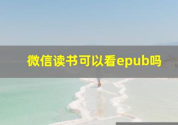 微信读书可以看epub吗