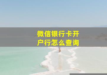 微信银行卡开户行怎么查询