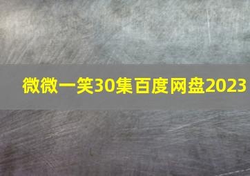 微微一笑30集百度网盘2023