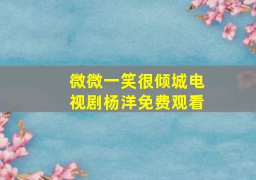 微微一笑很倾城电视剧杨洋免费观看