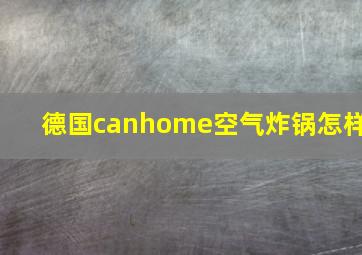 德国canhome空气炸锅怎样