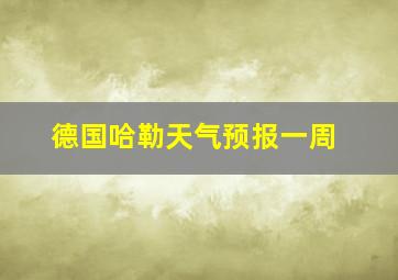 德国哈勒天气预报一周