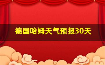 德国哈姆天气预报30天