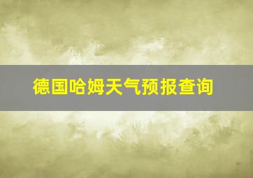 德国哈姆天气预报查询