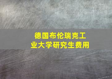 德国布伦瑞克工业大学研究生费用