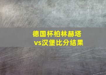 德国杯柏林赫塔vs汉堡比分结果