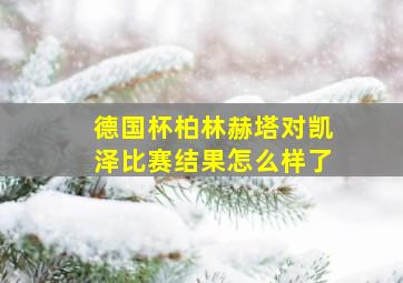 德国杯柏林赫塔对凯泽比赛结果怎么样了