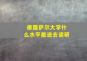 德国萨尔大学什么水平能进去读研