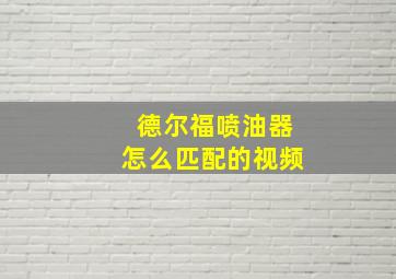 德尔福喷油器怎么匹配的视频