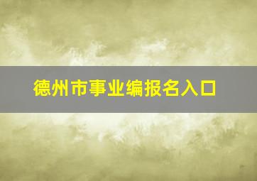 德州市事业编报名入口