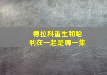 德拉科重生和哈利在一起是哪一集