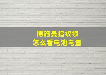 德施曼指纹锁怎么看电池电量