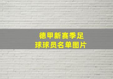 德甲新赛季足球球员名单图片