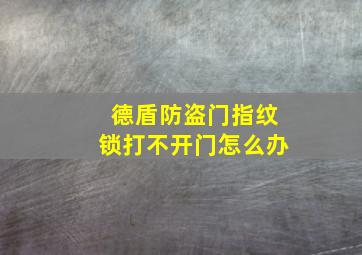 德盾防盗门指纹锁打不开门怎么办