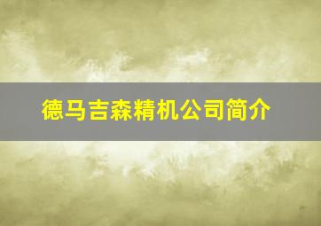 德马吉森精机公司简介