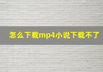 怎么下载mp4小说下载不了