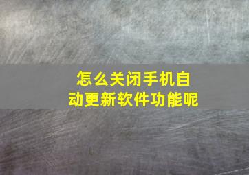 怎么关闭手机自动更新软件功能呢