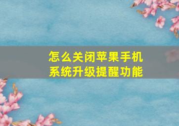 怎么关闭苹果手机系统升级提醒功能