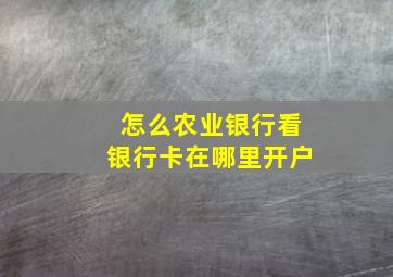 怎么农业银行看银行卡在哪里开户