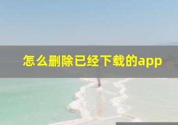 怎么删除已经下载的app