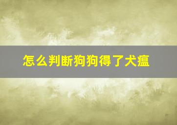 怎么判断狗狗得了犬瘟