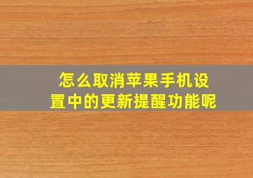 怎么取消苹果手机设置中的更新提醒功能呢