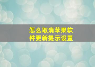 怎么取消苹果软件更新提示设置