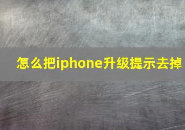 怎么把iphone升级提示去掉