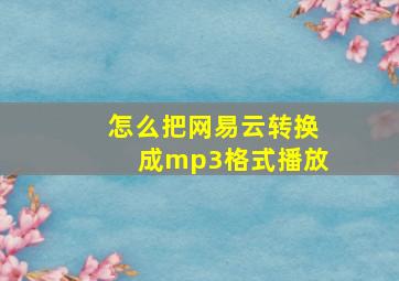 怎么把网易云转换成mp3格式播放