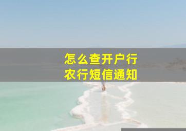 怎么查开户行农行短信通知