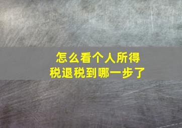 怎么看个人所得税退税到哪一步了