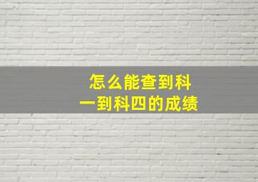 怎么能查到科一到科四的成绩