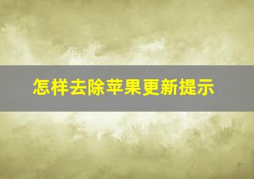 怎样去除苹果更新提示