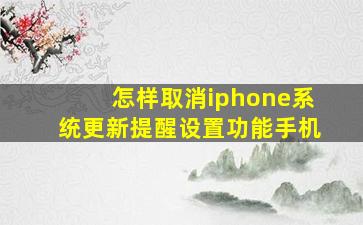 怎样取消iphone系统更新提醒设置功能手机