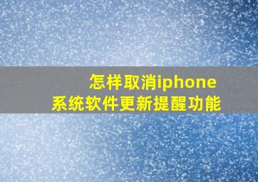 怎样取消iphone系统软件更新提醒功能