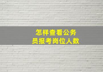 怎样查看公务员报考岗位人数