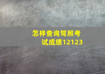 怎样查询驾照考试成绩12123