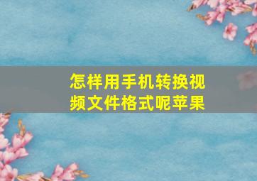 怎样用手机转换视频文件格式呢苹果