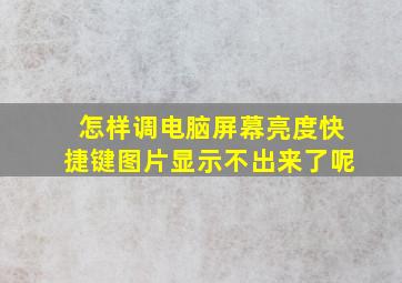 怎样调电脑屏幕亮度快捷键图片显示不出来了呢