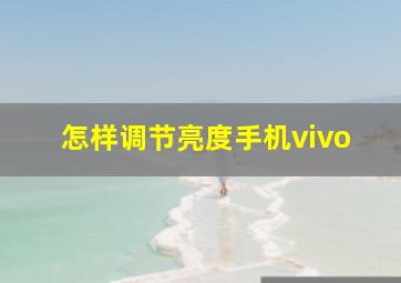 怎样调节亮度手机vivo