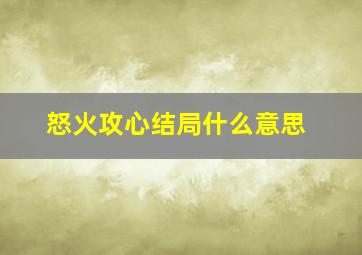 怒火攻心结局什么意思