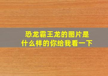 恐龙霸王龙的图片是什么样的你给我看一下