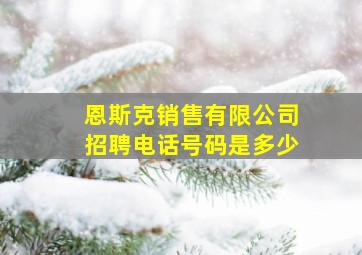 恩斯克销售有限公司招聘电话号码是多少