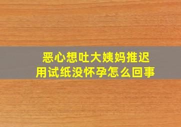 恶心想吐大姨妈推迟用试纸没怀孕怎么回事